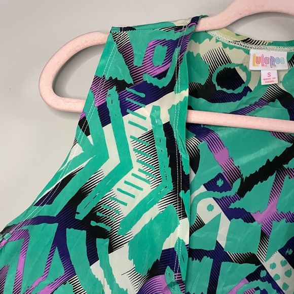 Bright Geometric Lularoe Joy Longline Vest - Picture 4 of 9